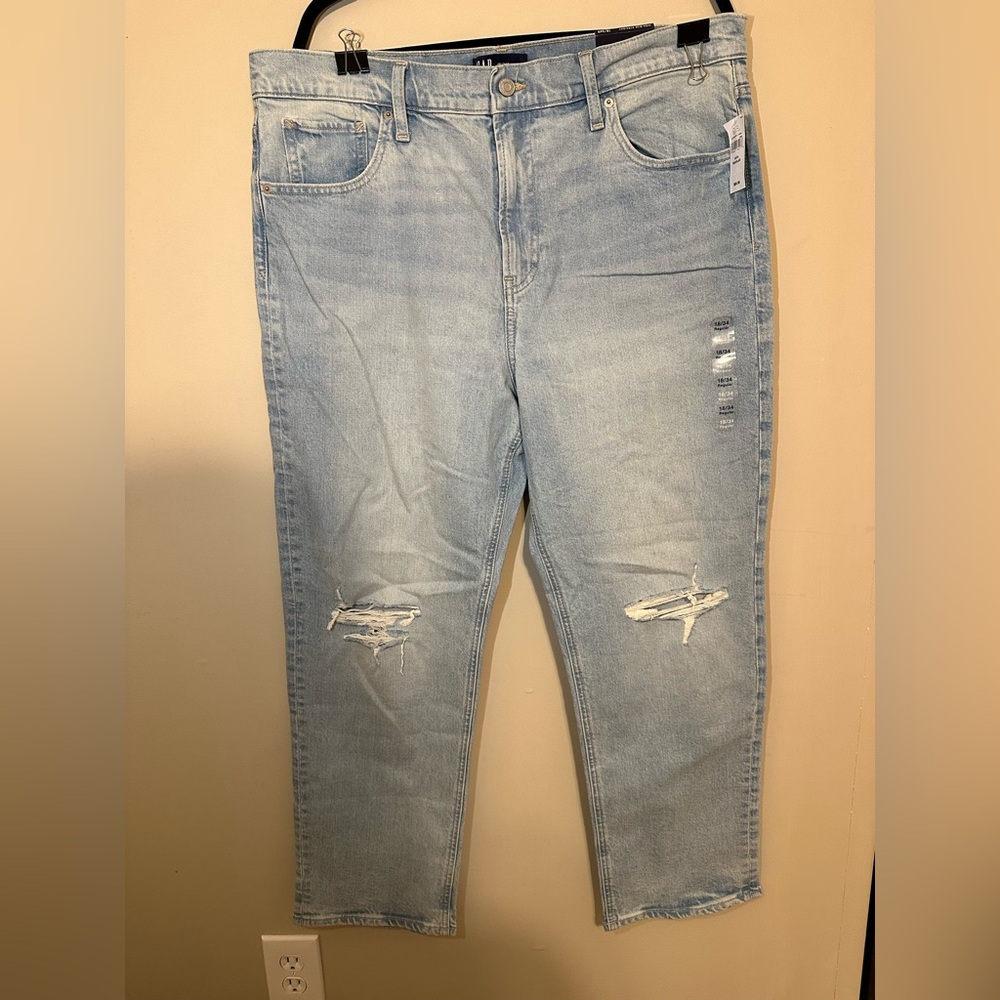 GAP Light Blue Denim High-Rise Straight Jeans